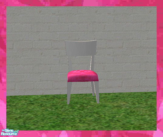 Sims 2 — Hot Pink Wedding Set - Dining Chair by HeartSpirit — Bright and bold pink chair with white frame. Part of the