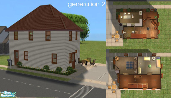 Sims 2 — Generation 2 - set 2 by bluemuffin — Second house in the Generation Challenge. I added some paintings, plants,