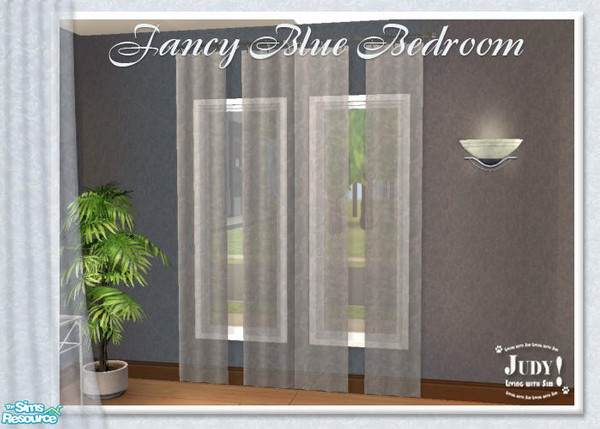 Sims 2 — Judy FancyBlue Bedroom - Curtain Single by judyhugsnoopy — Lovely blue color with silver mixed with light brown