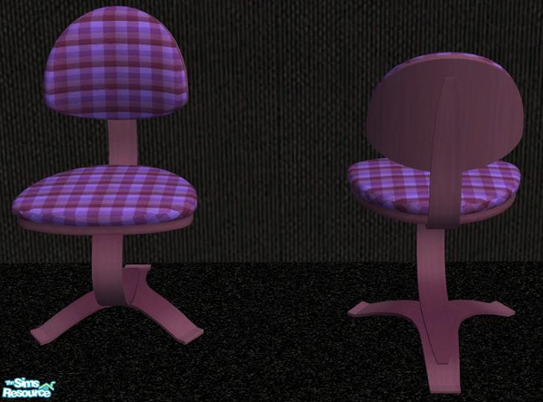 Sims 2 — NK PI Desk Chair Fabrics - Purple Lights by MoMama — Your Sims will enjoy sitting on a nice plaid desk chair