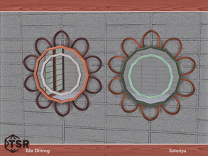 Sims 4 — Ida Dining. Wall Mirror by soloriya — Wall mirror. Part of Ida Dining set. 2 color variations. Category: