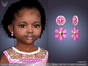 Sims 4 — Small Retro Flower Earrings For Toddlers by feyona — Small Retro Flower Earrings For Toddlers come in 15 colors.