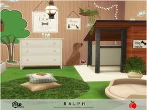 Sims 4 — Ralph - dog room by melapples — a dog room for your sims best friend featuring a dog house and a bathtub. enjoy!