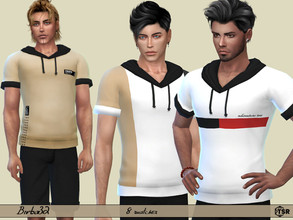 Sims 4 — Short Sleeves Hoodie by Birba32 — Hoodie with short sleeves in 8 colors.