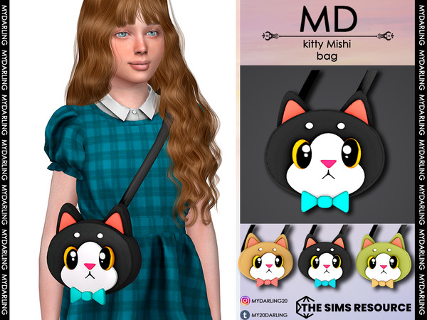 Sims 4 — kitty mishi bag Child by Mydarling20 — new mesh base game compatible all lods all maps 10 colors The texture of