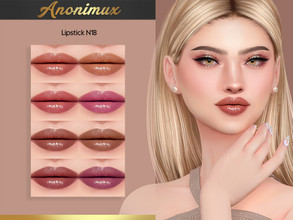 Sims 4 — Lipstick N18 by Anonimux_Simmer — - 8 Swatches - Compatible with the color slider - BGC - HQ - Thanks to all CC