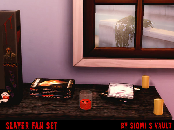 Sims 4 — Slayers fan glass 01 by siomisvault — Is that wine or blood? I leave that to you Jason! Jason glass for your
