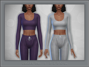Sims 4 — Dahlia Top. by Pipco — A cropped top in 15 colors. Base Game Compatible New Mesh All Lods HQ Compatible Shadow,