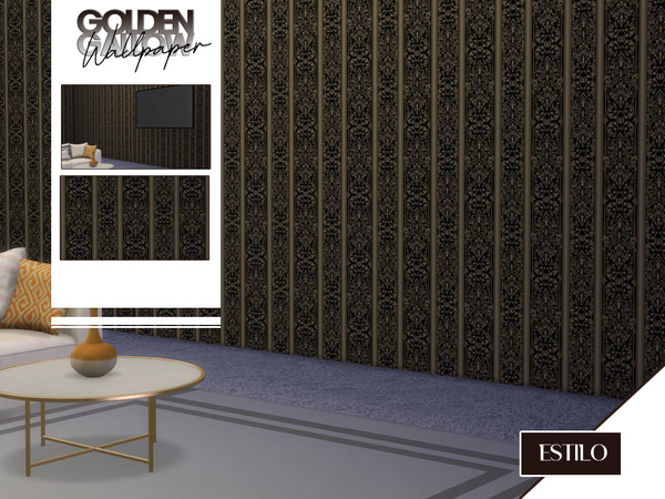 Sims 4 — Golden Gallow Wallpaper by kenzxoxo — A beautiful wallpaper for any home, with lux and and contemporary style