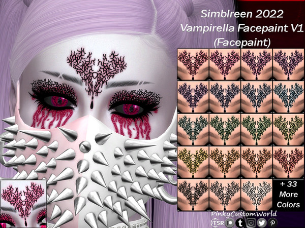 Sims 4 — [PATREON] Simblreen 2022-Vampirella Facepaint V1 (Facepaint) by PinkyCustomWorld — Here is a part of my last
