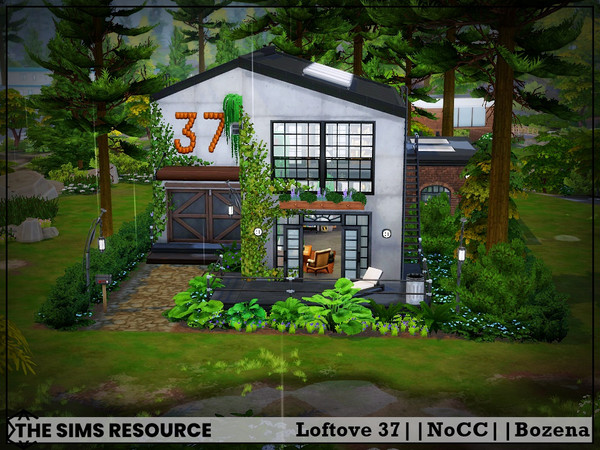 Sims 4 — Loftove 37 by Bozena — The house is located in the Copperdale. Have fun Lot: 30 x 20 Value: $ 79 338 Lot type:
