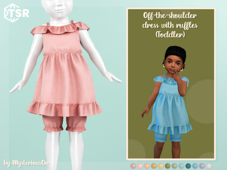 Sims 4 Child Ruffle The Sims Resource - Off-the-shoulder dress with ruffles Toddler