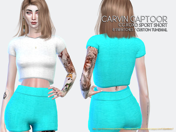 Sims 4 — CC.xoxo sport short by carvin_captoor — Created for sims4 Original Mesh All Lod 6 Swatches Don't Recolor And
