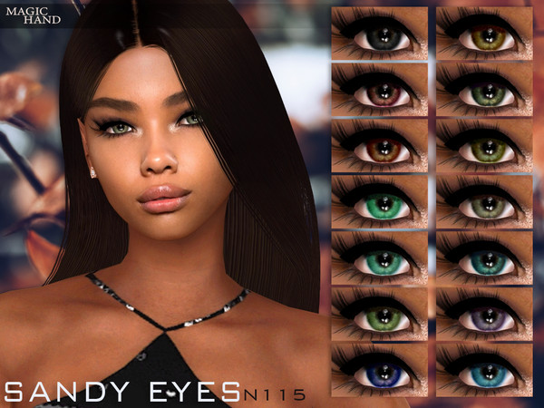 Sims 4 — [Patreon] Sandy Eyes N115 by MagicHand — Greenish eyes for males and females in 16 swatches - HQ Compatible.