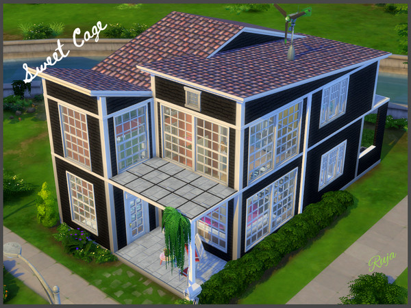 Sims 4 — Sweet Cage by ruja2 — Sweet Cage is a small two story home that has one bedroom, two bathrooms one on each