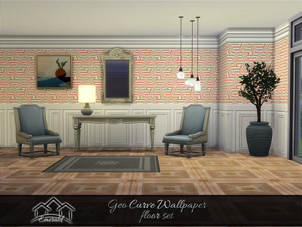 Sims 4 — GeoCurveWallpaperFloor_1 by Emerald — Versatile and accent in any room.