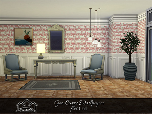 Sims 4 — GeoCurveWallpaperFloor_2 by Emerald — Versatile and accent in any room.