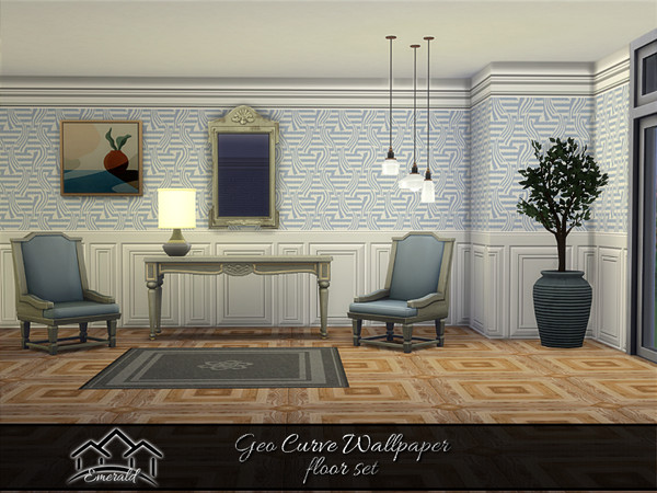 Sims 4 — GeoCurveWallpaperFloor_3 by Emerald — Versatile and accent in any room.