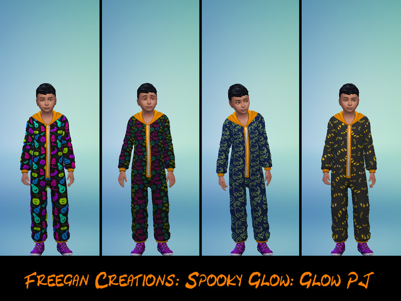 Sims 4 The Sims Resource | Spooky Glow- Glow PJ by TSR Creator