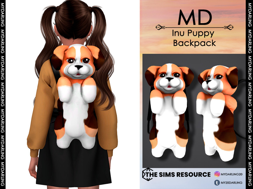 The Sims Resource inu puppy backpack Child