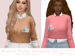 Sims 4 — Medical Badge Accessory Set (Left and Right) by Dissia — Medical badge as an accessory :) Available in 10