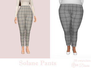 Sims 4 — Solane Pants by Dissia — High waist plaid pants Available in 20 swatches
