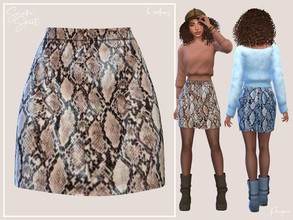 Sims 4 — SnakeSkirt by Paogae — Simple mini skirt with snakeskin print, in six colors, perfect for a fun or aggressive