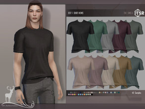 Sims 4 — T-SHIRT HIEMS by DanSimsFantasy — Basic shirt with short sleeves in cotton material. Samples: 40 Location: Top