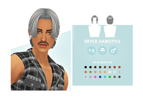 Sims 4 — Bryce Hairstyle by simcelebrity00 — Hello Simmers! This center part, straight hair, masculine, and hat