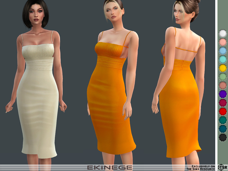 Sims 4 The Sims Resource | Corset Midi Dress by TSR Creator