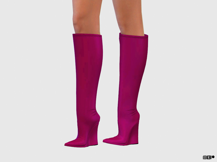 The Sims Resource - [PATREON] Knee-High Wedge Boots