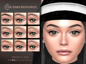 Sims 4 — Brows 21 (HQ) by Caroll912 — A 9-swatch soft and arched eyebrows in in different tones of black, brown, auburn,