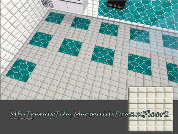 Sims 4 — Trendy Tile Mermaids Dream Floor 2 by matomibotaki — MB-TrendyTile_MermaidsDreamFloor2 A special bathroom tile