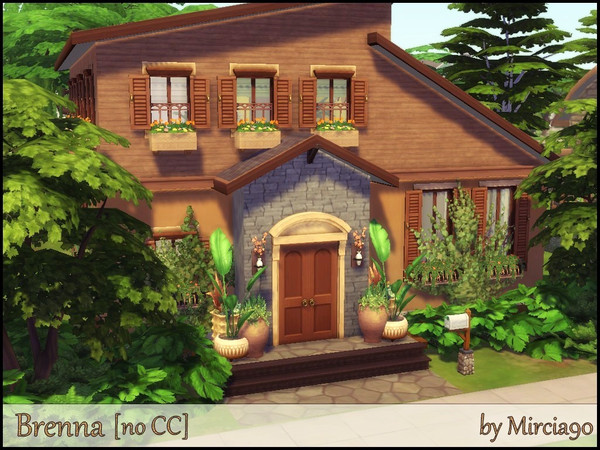 Sims 4 — Brenna by Mircia90 — A small house for a family of five. Lot Size: 30x20 Price: 113 395 $ No CC