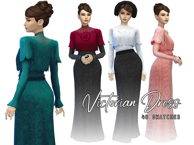 Sims 4 The Sims Resource | Victorian Era Gown (Get Together Recolor) by TSR Creator