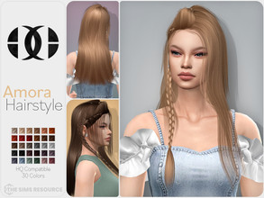 Sims 4 — Amora Hairstyle by DarkNighTt — Amora Hairstyle is a braided, stylish, long hairstyle. 30 colors (20 Base