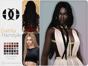 Sims 4 — Dahlia Hairstyle by DarkNighTt — Dahlia Hairstyle is an ethnic, stylish, long hairstyle. 30 colors (20 Base