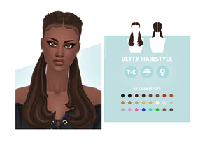 Sims 4 — Betty Hairstyle by simcelebrity00 — Hello Simmers! Complete your sims look with this Dutch-braided pig-tail