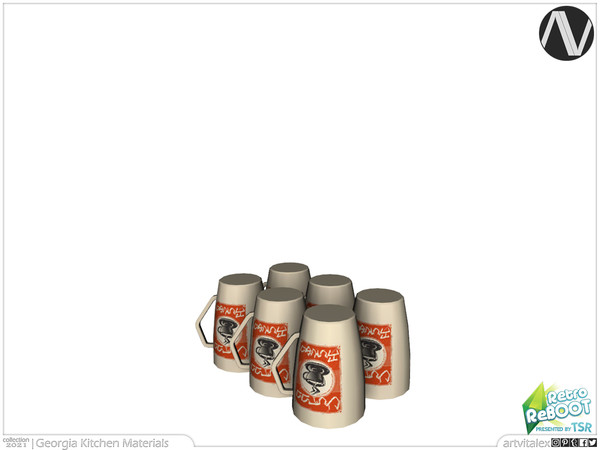 Sims 3 — Retro ReBOOT | Georgia Mugs by ArtVitalex — Kitchen Collection | All rights reserved | Belong to 2022
