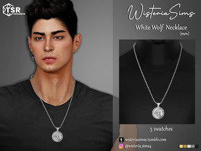 Sims 4 — White Wolf Necklace (male) by WisteriaSims — **FOR MEN **NEW MESH *TEEN TO ELDER - Necklace Category - 5