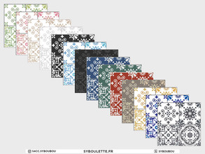 Sims 4 — Millennial - Floor spanish tiles (V2 - large) by Syboubou — Those are spanish tiles with colorful swatches: 4