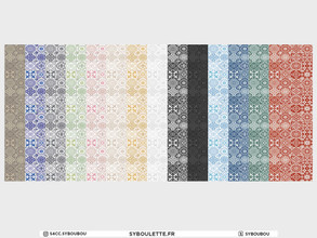 Sims 4 — Millennial - Wallpaper tiles by Syboubou — Those are spanish tiles for your wall with colorful swatches.
