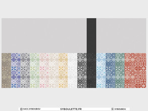 Sims 4 — Millennial - Wallpaper half tiles by Syboubou — Those are spanish tiles for your wall with colorful swatches.