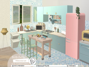 Sims 4 — Patreon Release - Millennial Kitchen (1/3: Furnitures) by Syboubou — This set contains kitchen items to create a