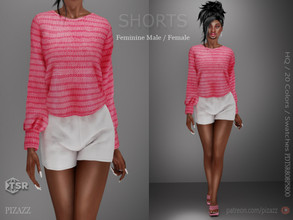 Sims 4 — Loose fit cotton shorts by pizazz — Loose-fit cotton shorts for your sims 4 game. Dress it up or keep it casual.