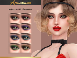 Sims 4 — Makeup Set N12 - Eyeshadow  by Anonimux_Simmer — - 8 Shades - Compatible with the color slider - BGC - HQ -
