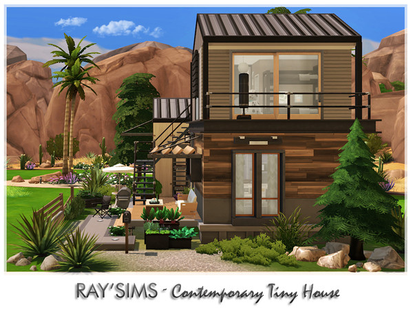 Sims 4 — Contemporary Tiny House by RayDesign9 — This house fully furnished and decorated, without custom content. This
