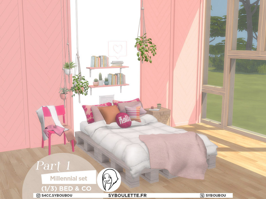 The Sims Resource Patreon Release Millennial Bedroom (1/3 Bed & co)