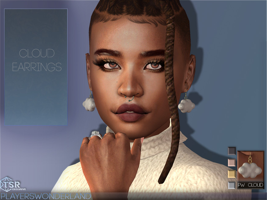 The Sims Resource - Cloud Earrings