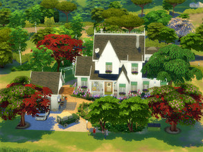 Sims 4 — The Duck Pond no cc by sgK452 — Family house for a couple with children and dog. Swimming pool, all comfort,